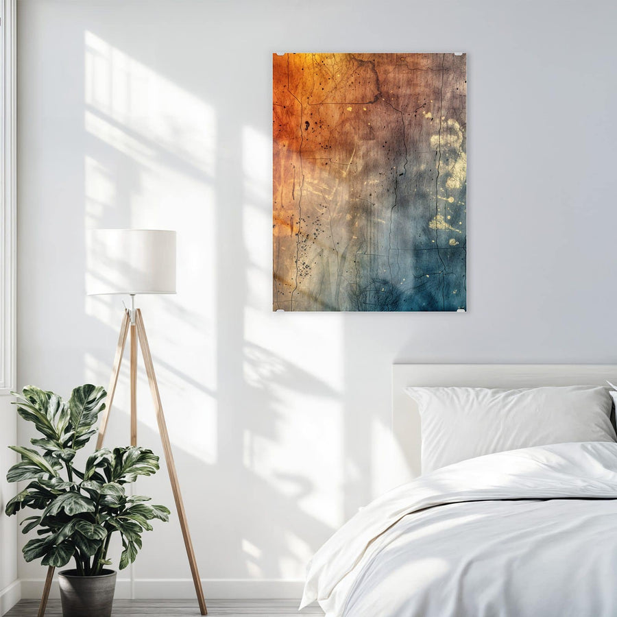 Maße Wandbild - Rostrot und Blaugrau - Hochformat