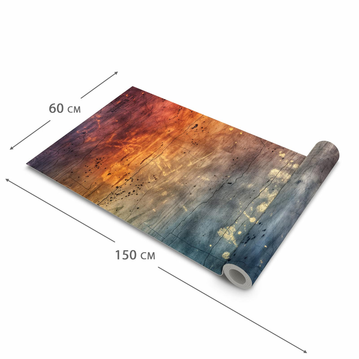 Geruchsneutraler Küchenteppich mit Motiv Abstrakte Farbkarte in der Grösse 60x120 cm zum Waschen