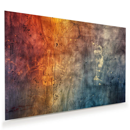 Wandbild mit dem Motiv Rostrot und Blaugrau
