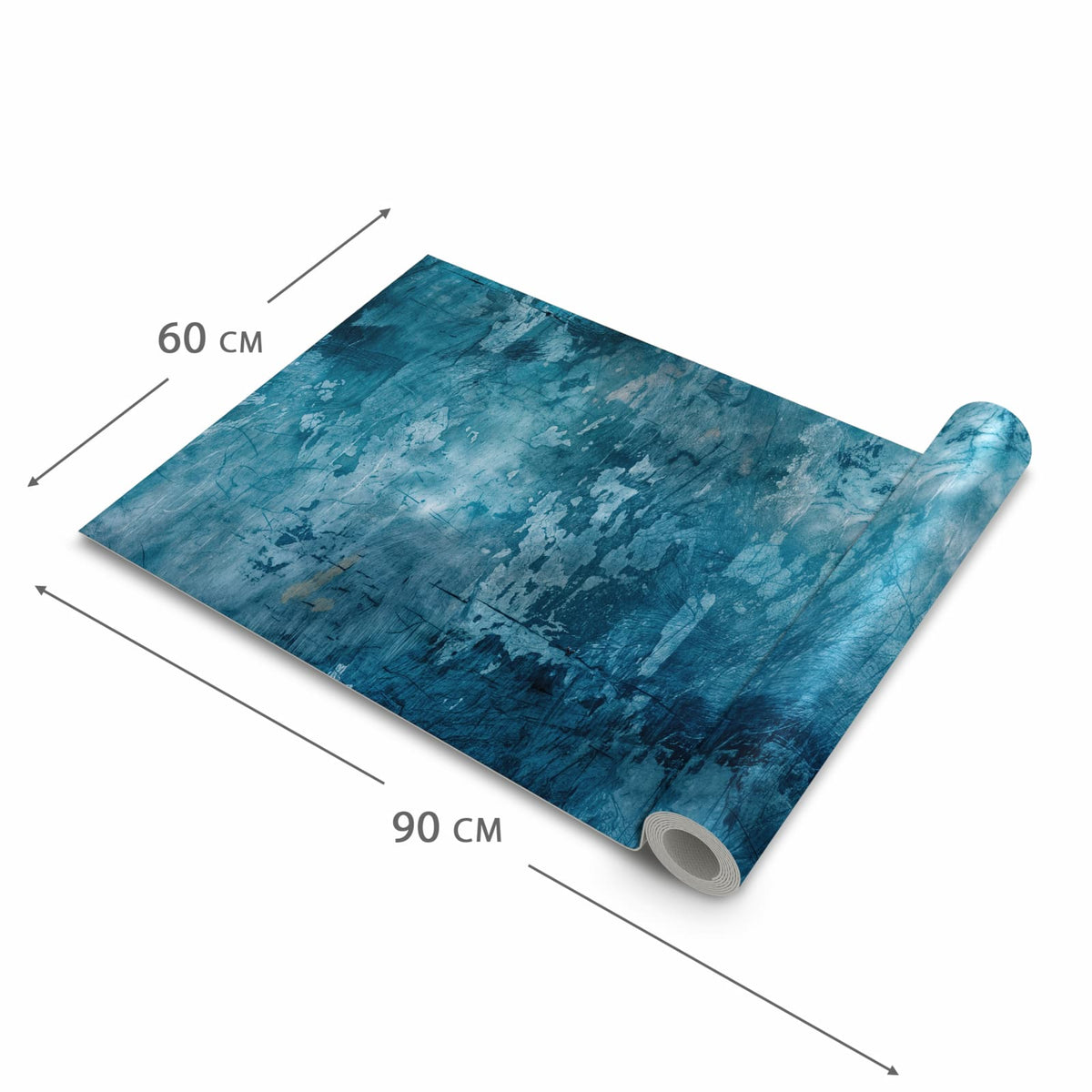 Küchenläufer Abblätterndes Blau zusammengerollt