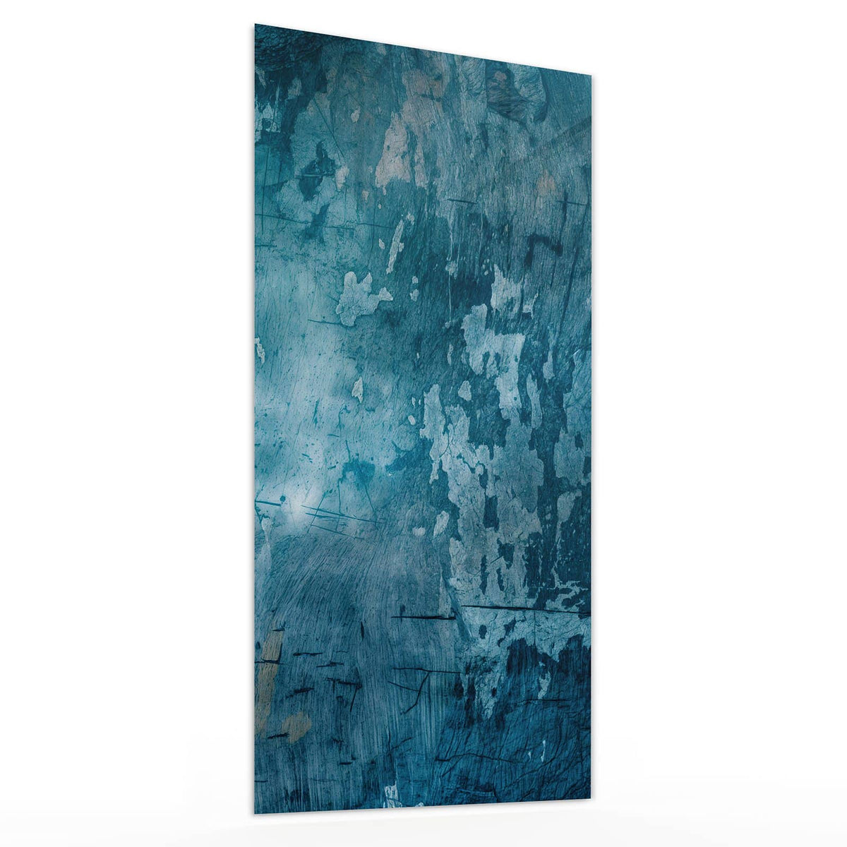 Glasbild Abblätterndes Blau von der Seite, 4 mm Echtglas