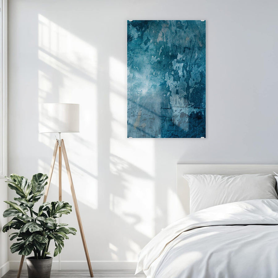 Maße Wandbild - Abblätterndes Blau - Hochformat