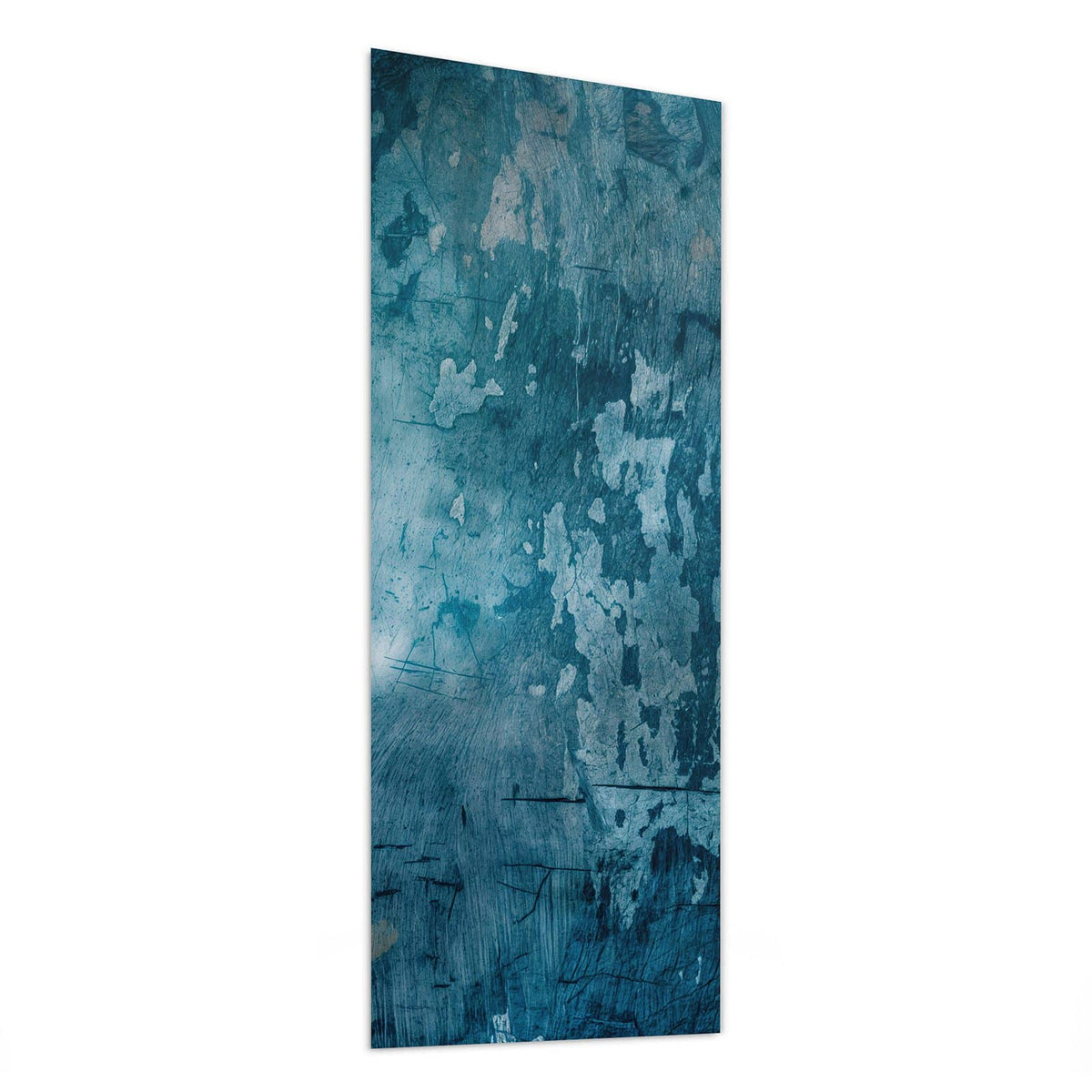 Glasbild Abblätterndes Blau von der Seite, 4 mm Echtglas