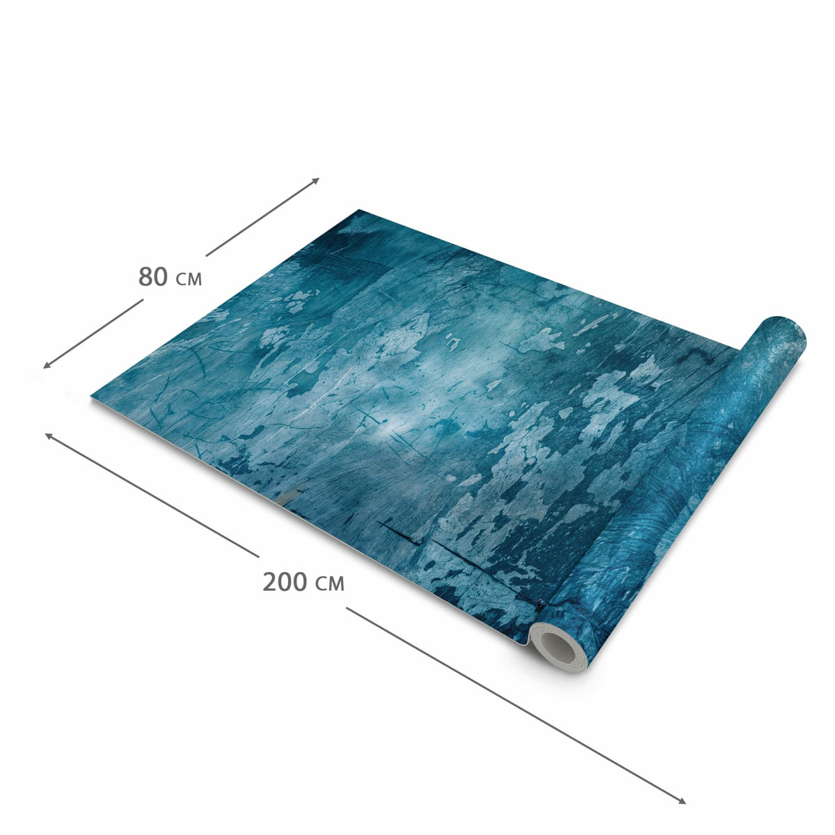 Küchenläufer Abblätterndes Blau zusammengerollt