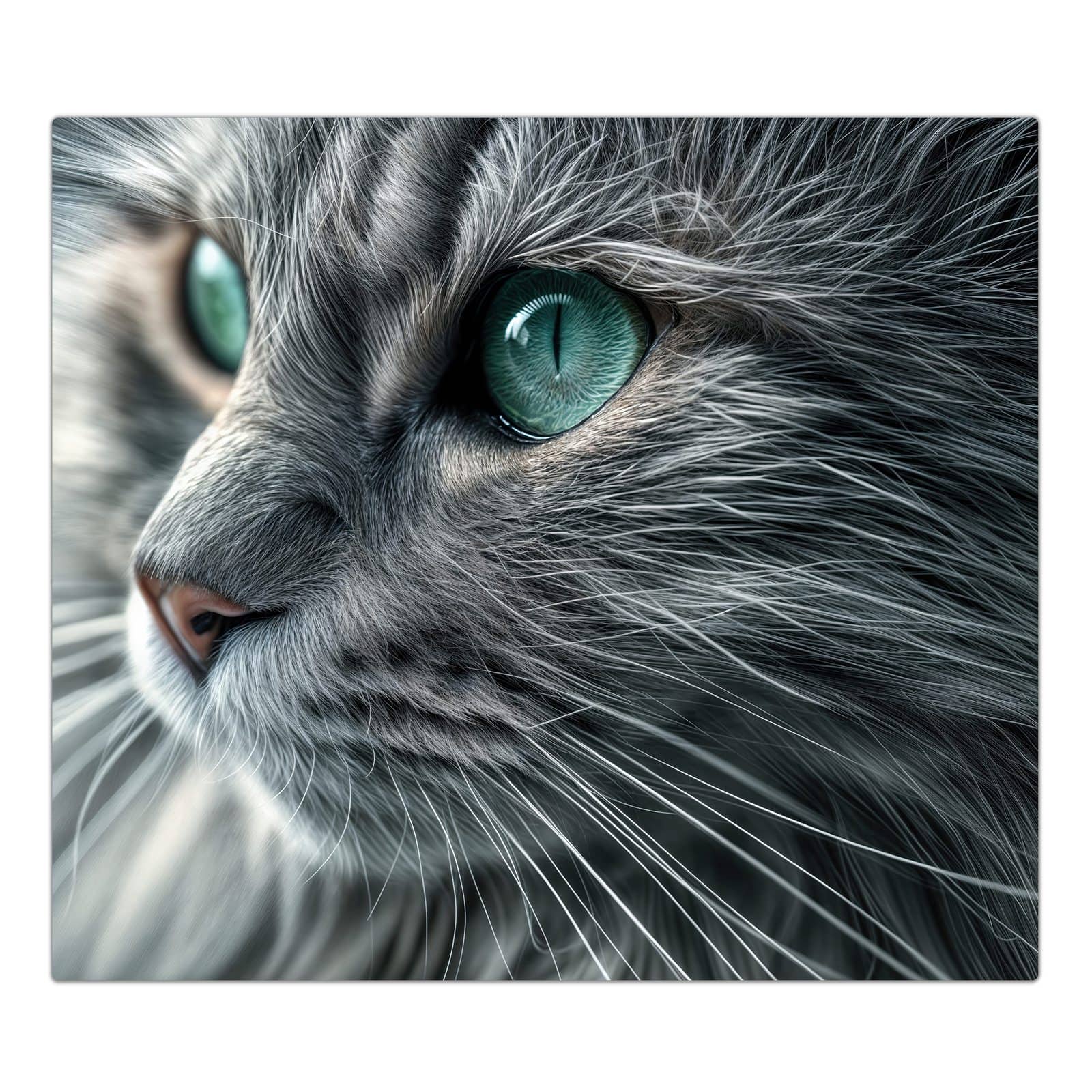 1-teilige Herdabdeckplatten für Ceranfeld mit Katze Detailaufnahme-Motiv in der Frontansicht #grösse_1-Teilig (60x52cm)