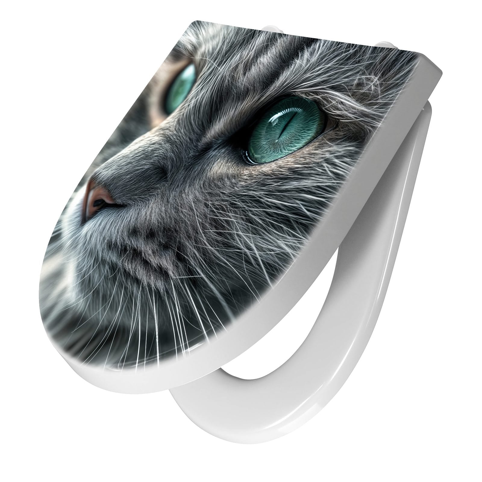 WC-Sitz mit Absenkautomatik Katze von Nahaufnahme