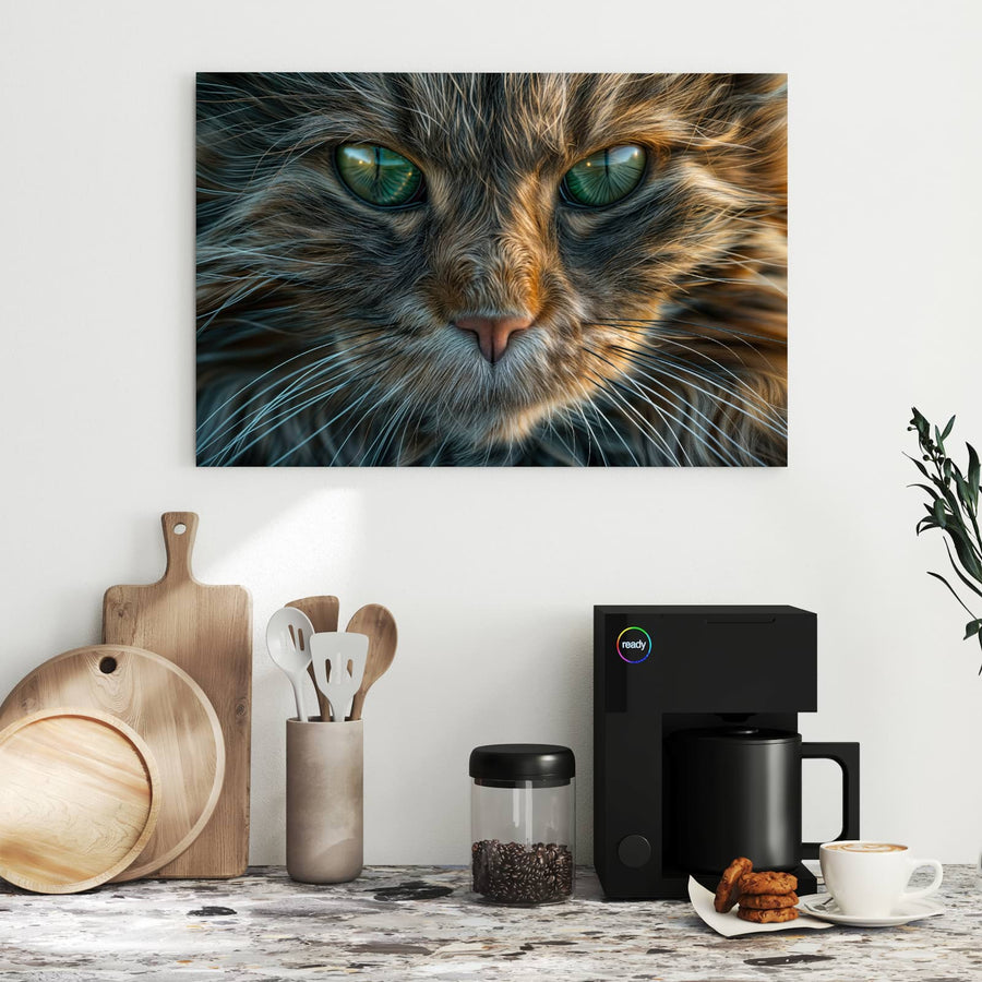 Maße Metall Magnettafel - Getigerte Katze