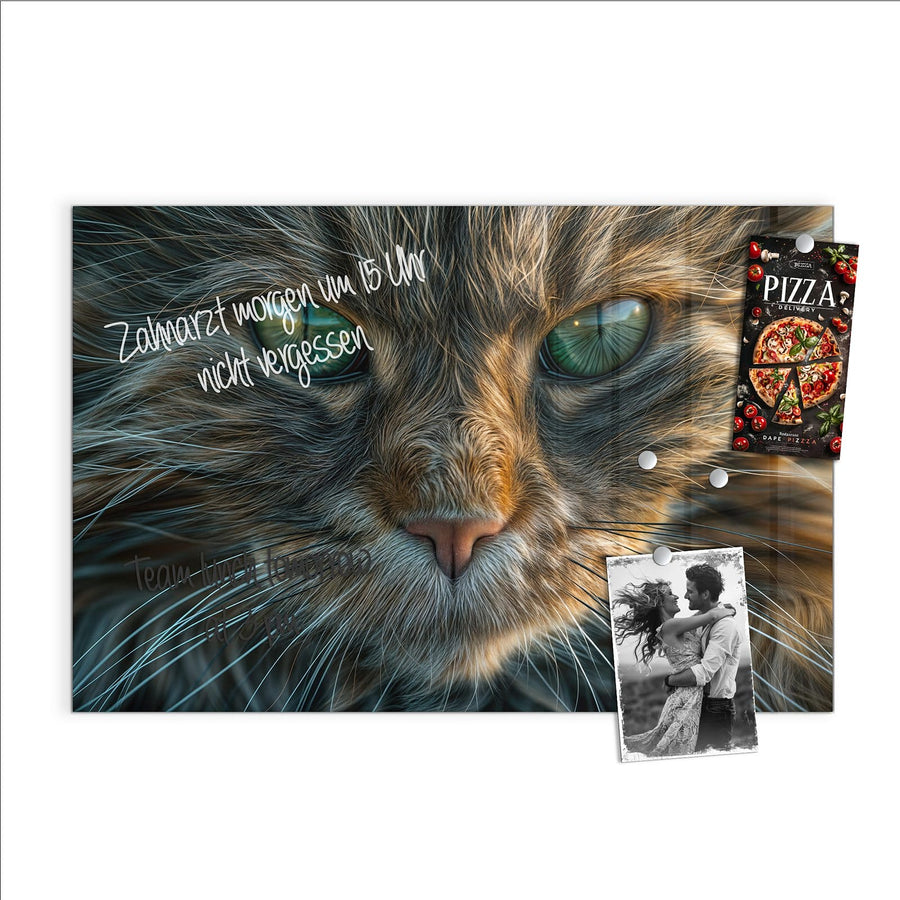 Maße Glas Magnettafel - Getigerte Katze