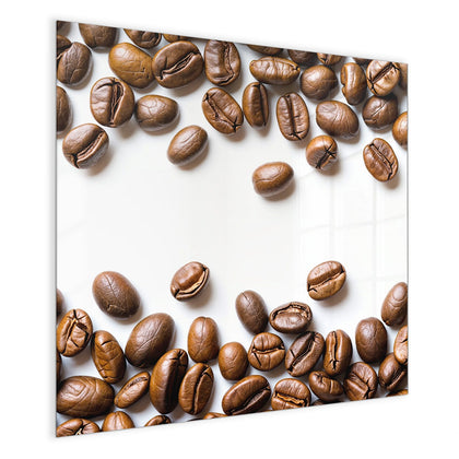 Magnettafel mit dem Motiv Kaffeebohnen auf Weiß