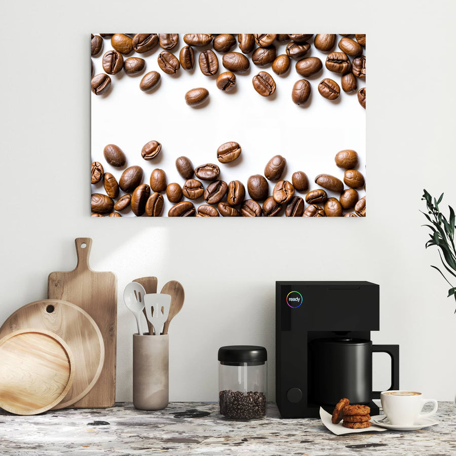 Maße Metall Magnettafel - Kaffeebohnen auf Weiß