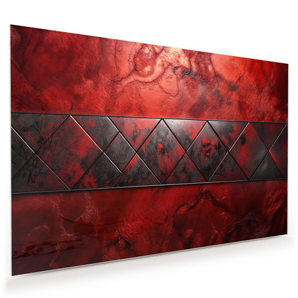 Wandbild mit dem Motiv Dreiecke auf Rotmarmor