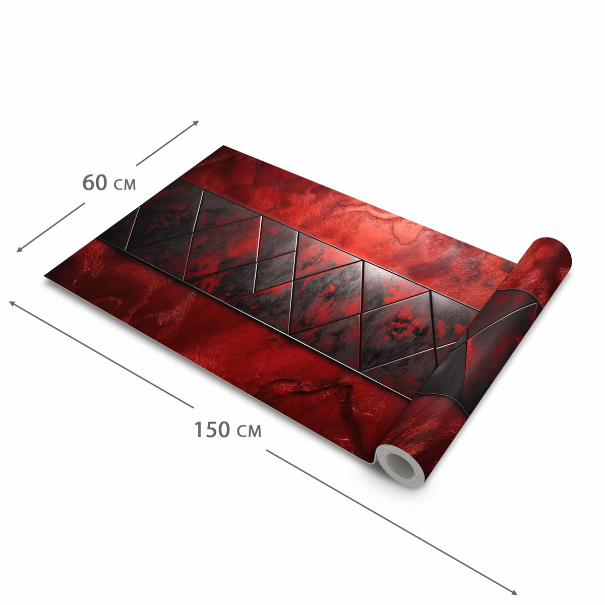 Komfortabler rutschfester Teppich mit Motiv Dunkle Muster Wand in der Grösse 80x300 cm