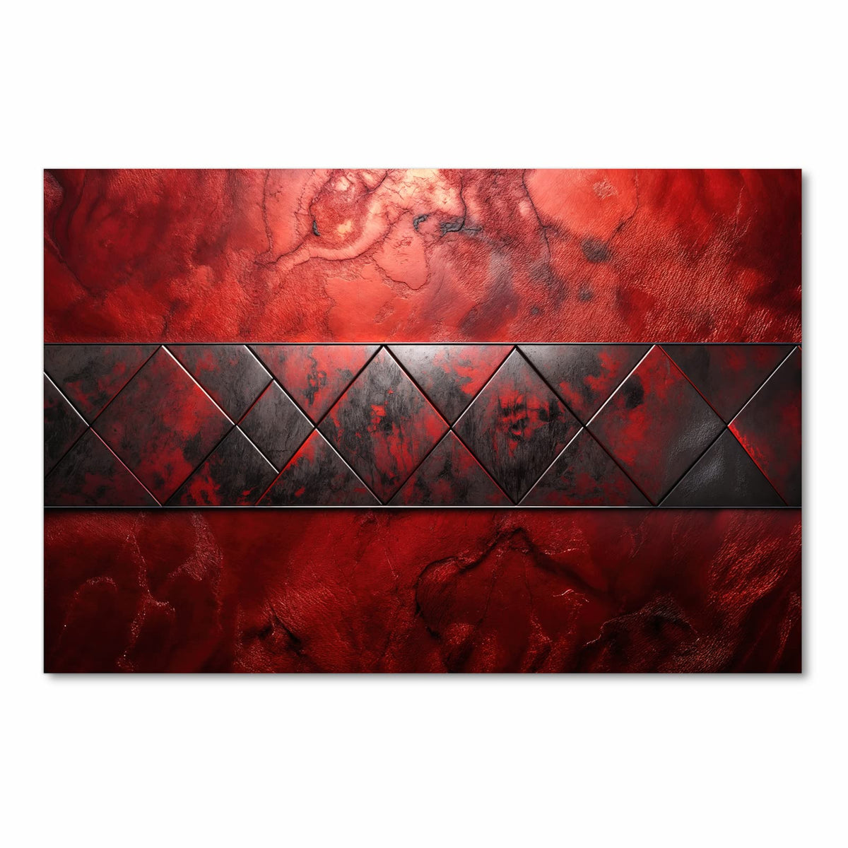 Abriebfester Bodenläufer Teppich mit Motiv Dunkle Muster Wand in Frontansicht