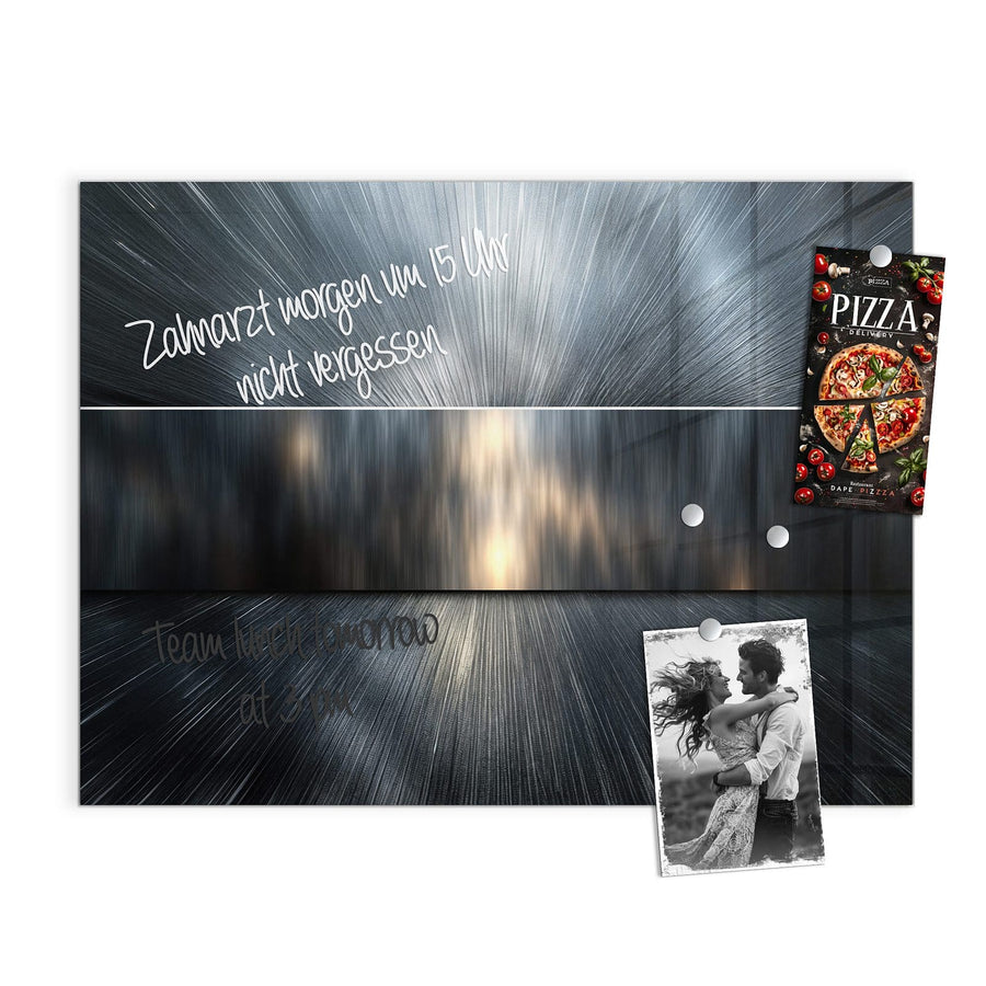 Maße Magnettafel - Silberne Lichtstrahlen