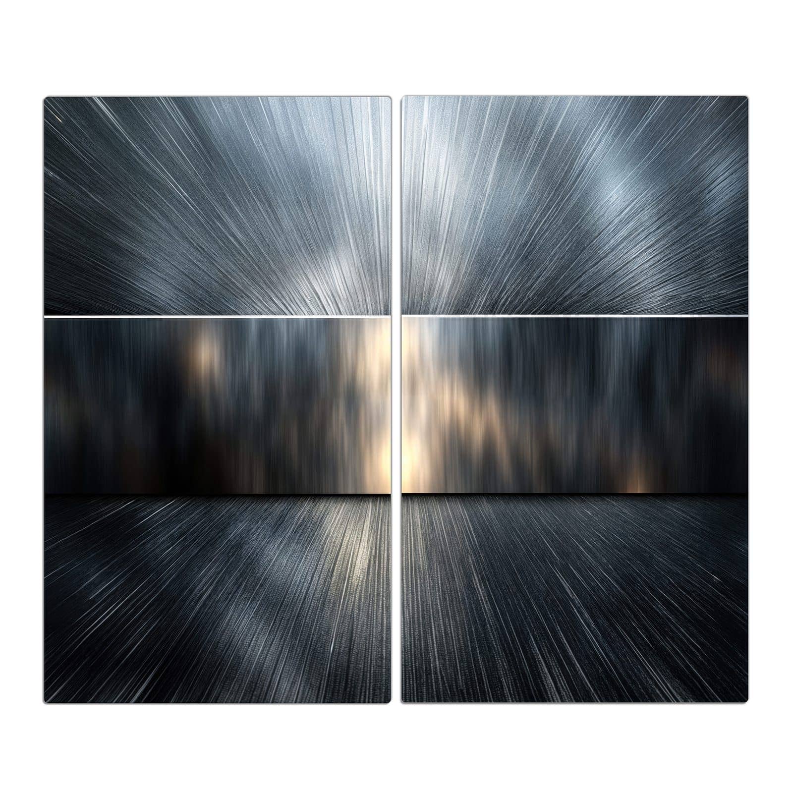 2-teilige Herdabdeckplatte mit Energieblitz-Motiv in der Frontansicht #grösse_2-Teilig (60x52cm)