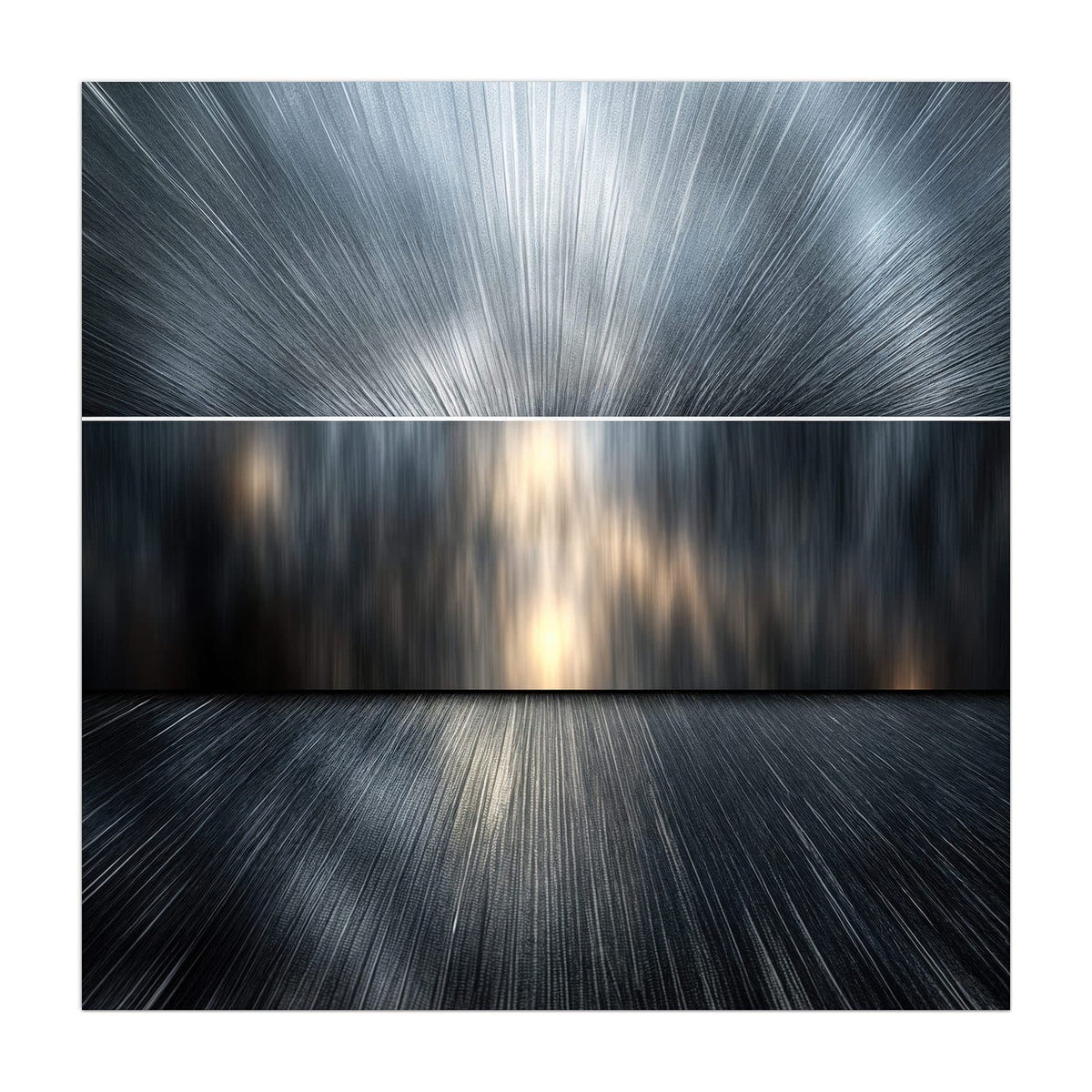 Küchenrückwand aus Glas Silberne Lichtstrahlen im quadratischen Format, Motiv bildfüllend von vorn