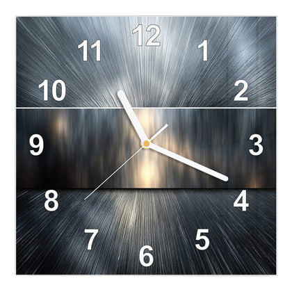Wanduhr Quadratisch mit dem Motiv Silberne Lichtstrahlen
