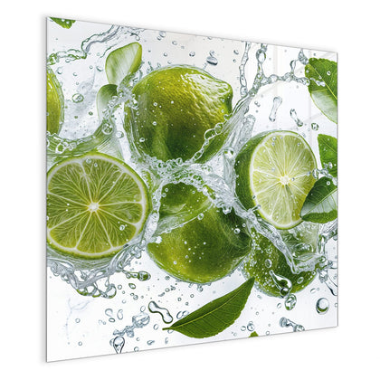 Magnettafel mit dem Motiv Limetten mit Blättern