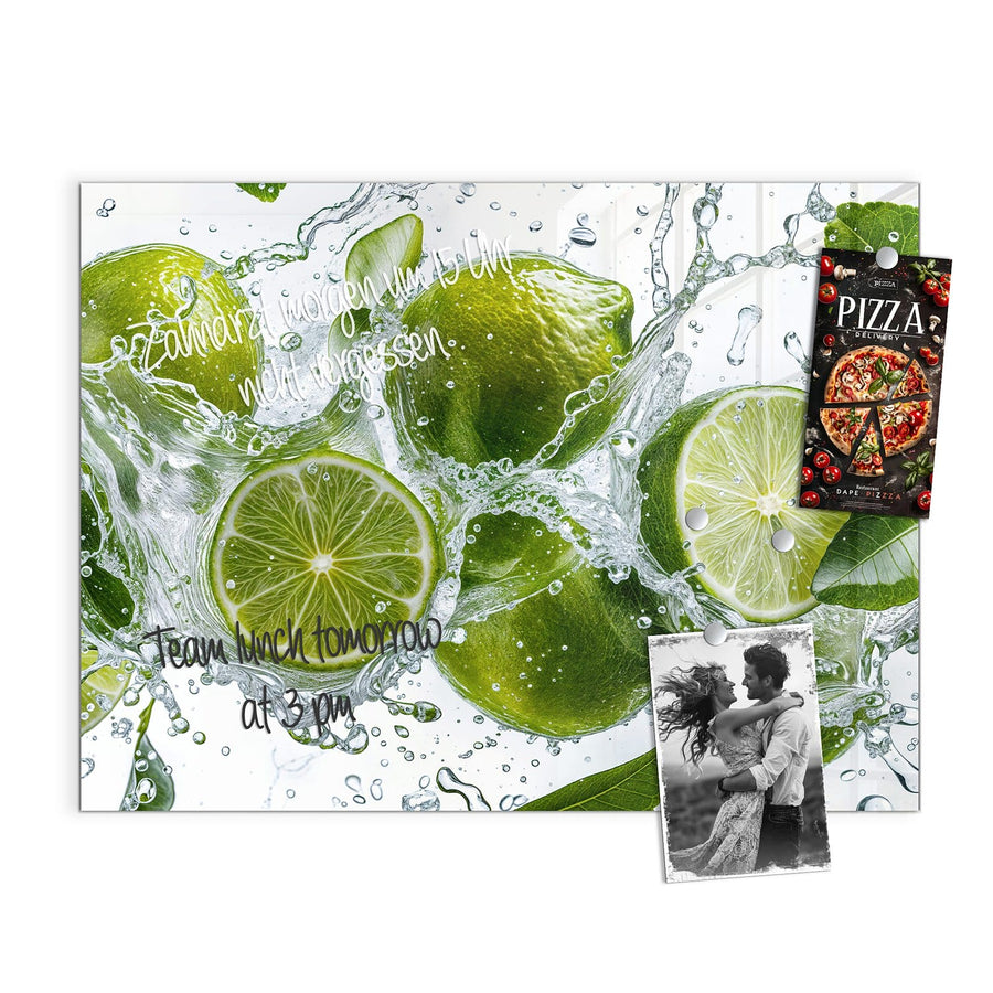 Maße Magnettafel - Limetten mit Blättern