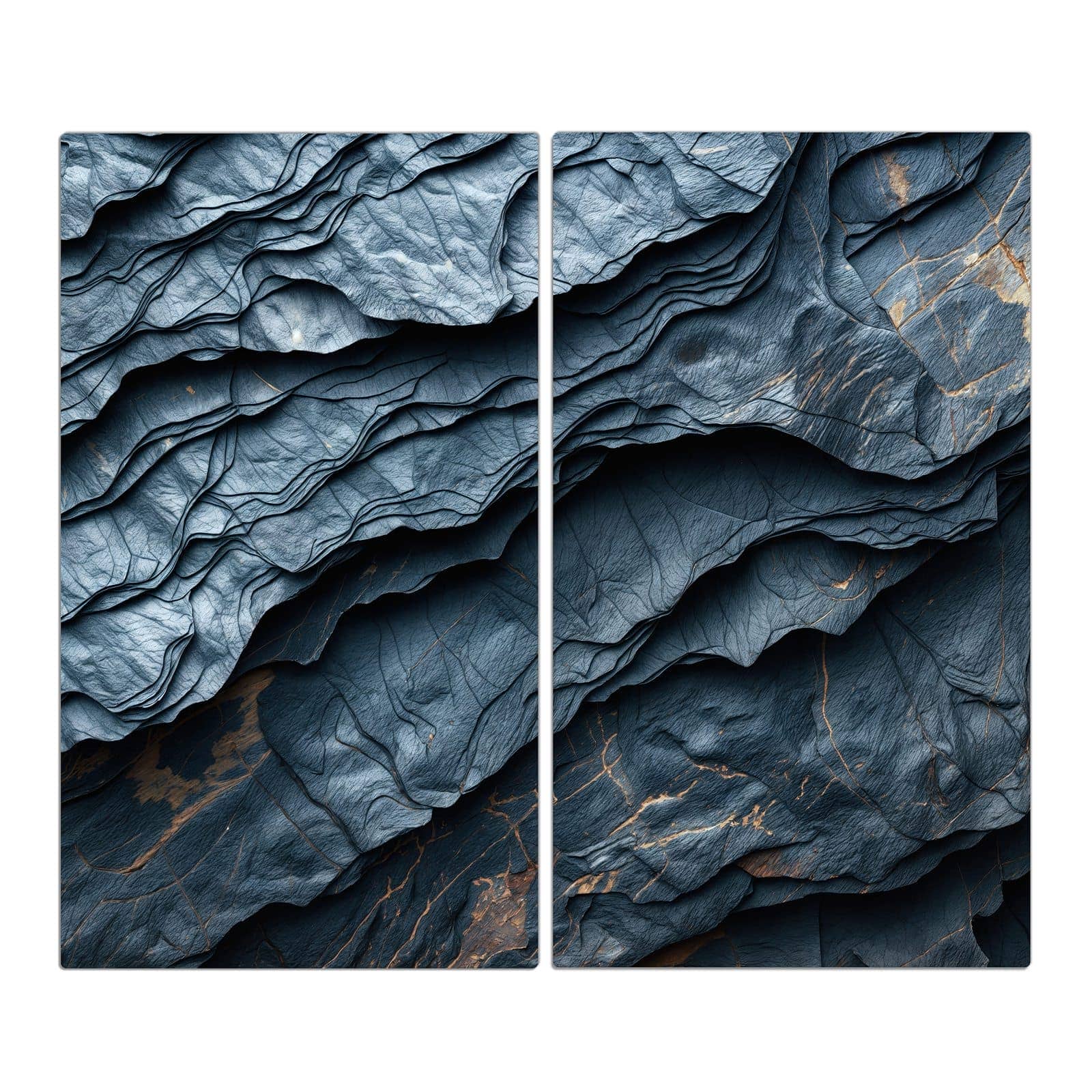 2-teilige Ceranfeldabdeckungen mit Gefaltete Texturen-Motiv in der Frontansicht #grösse_2-Teilig (60x52cm)