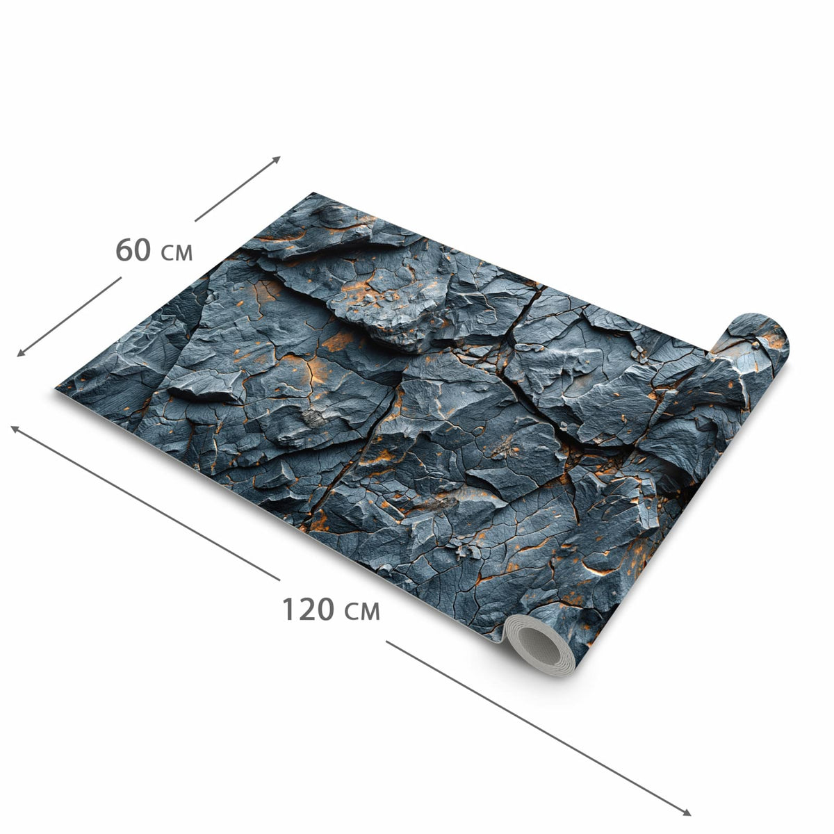 Waschbarer Küchenteppich mit Motiv Gesteinsformation in der Grösse 80x200 cm für Trittkomfort