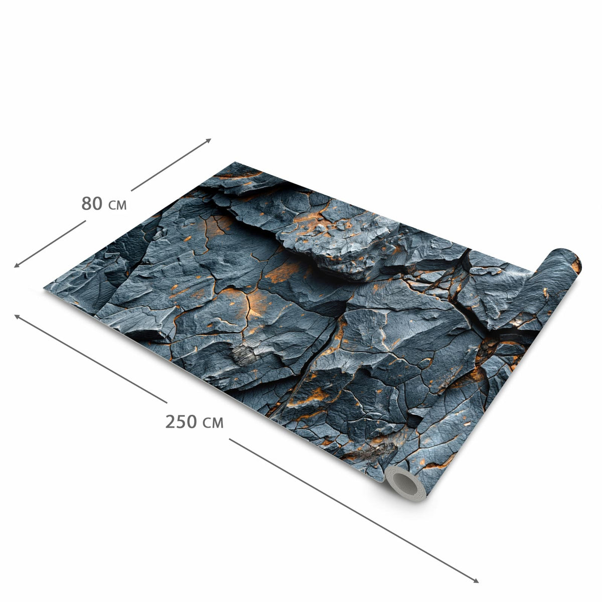 Komfortabler rutschfester Küchenläufer mit Motiv Gesteinsformation in der Größe 80x200 cm