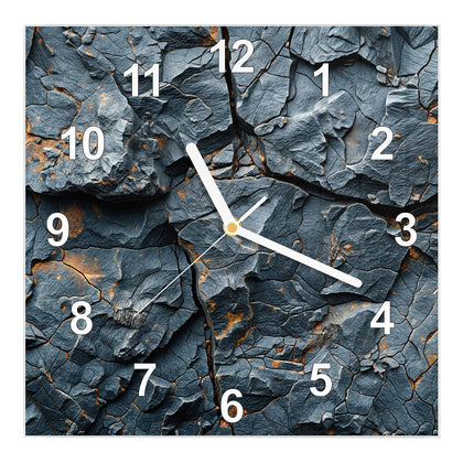 Wanduhr Quadratisch mit dem Motiv Zerklüfteter Fels