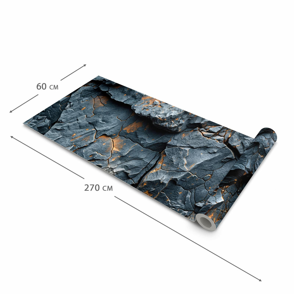 Geruchsneutraler rutschfester Küchenläufer mit Motiv Gesteinsformation in der Grösse 80x200 cm