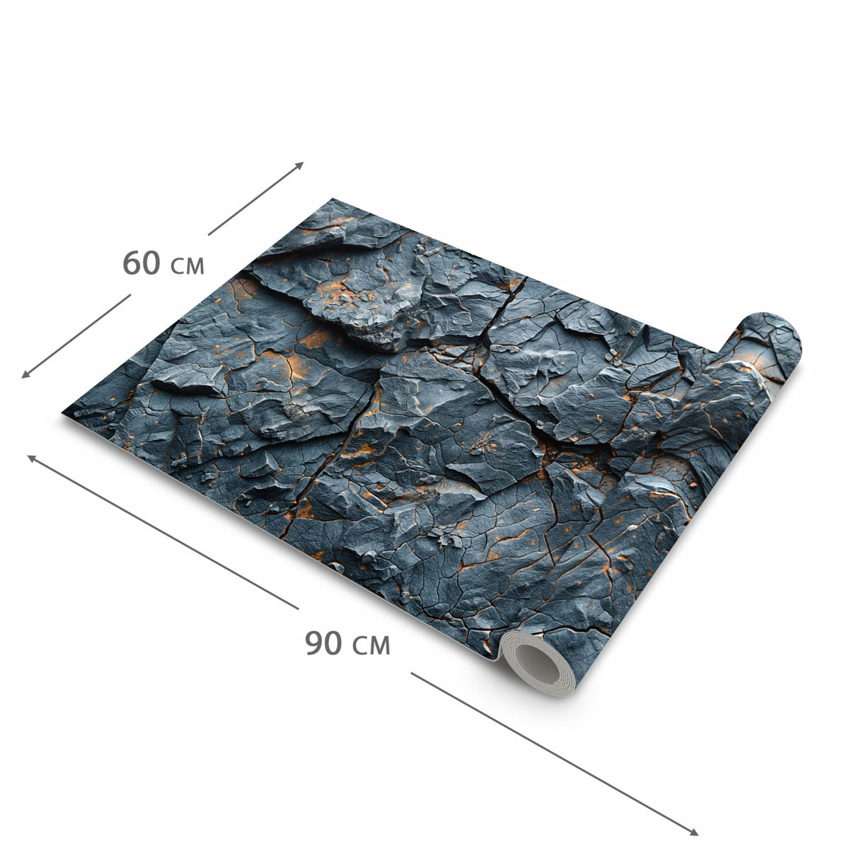 Flacher rutschfester Küchenläufer mit Motiv Gesteinsformation in der Grösse 80x200 cm