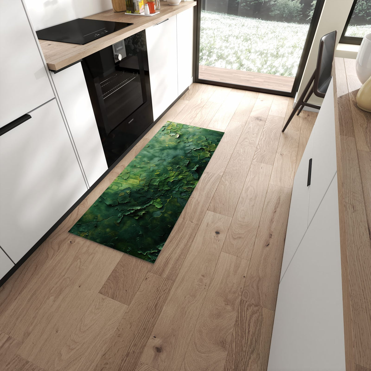 Farbbeständiger Küchenläufer mit Motiv Oberfläche von Verwitterte in moderner Küche zum Waschen #grösse_60 x 150 cm