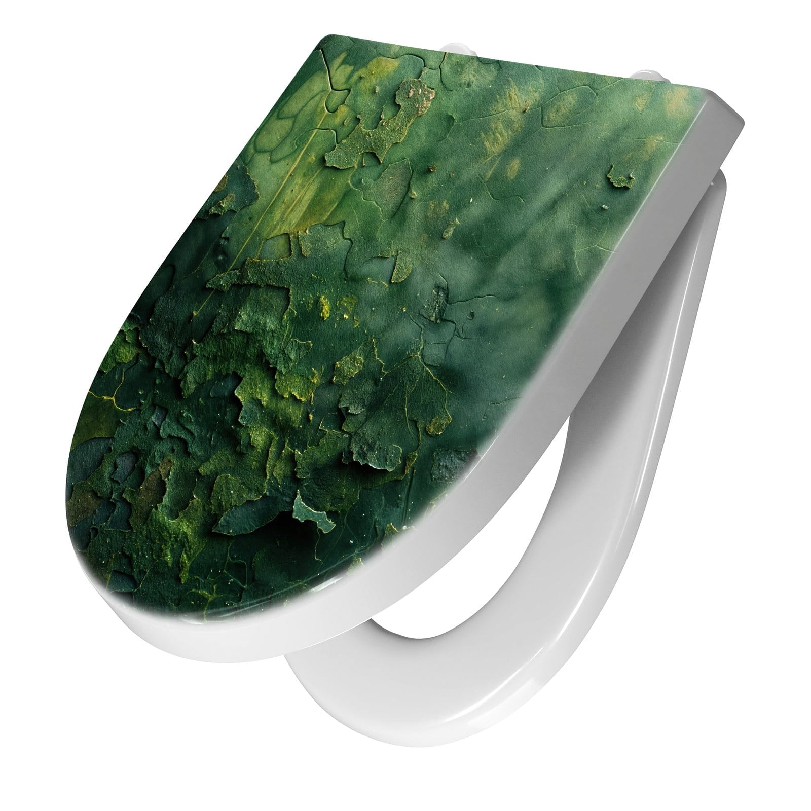 WC-Sitz mit Absenkautomatik Oberfläche von Verwitterte