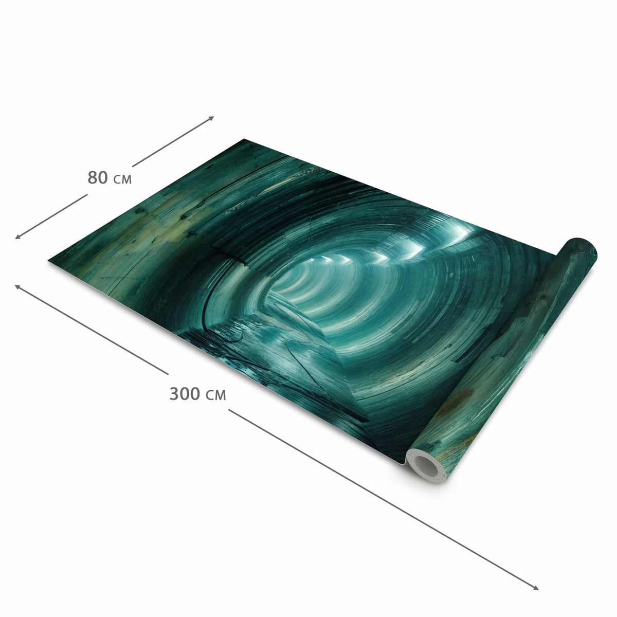 Hygienischer rutschfester Teppich mit Motiv Verlassener Tunnel in der Grösse 60x90 cm