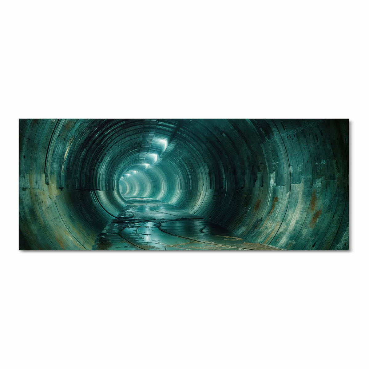 Geräuschdämpfender Küchenteppich mit Motiv Verlassener Tunnel in Frontansicht