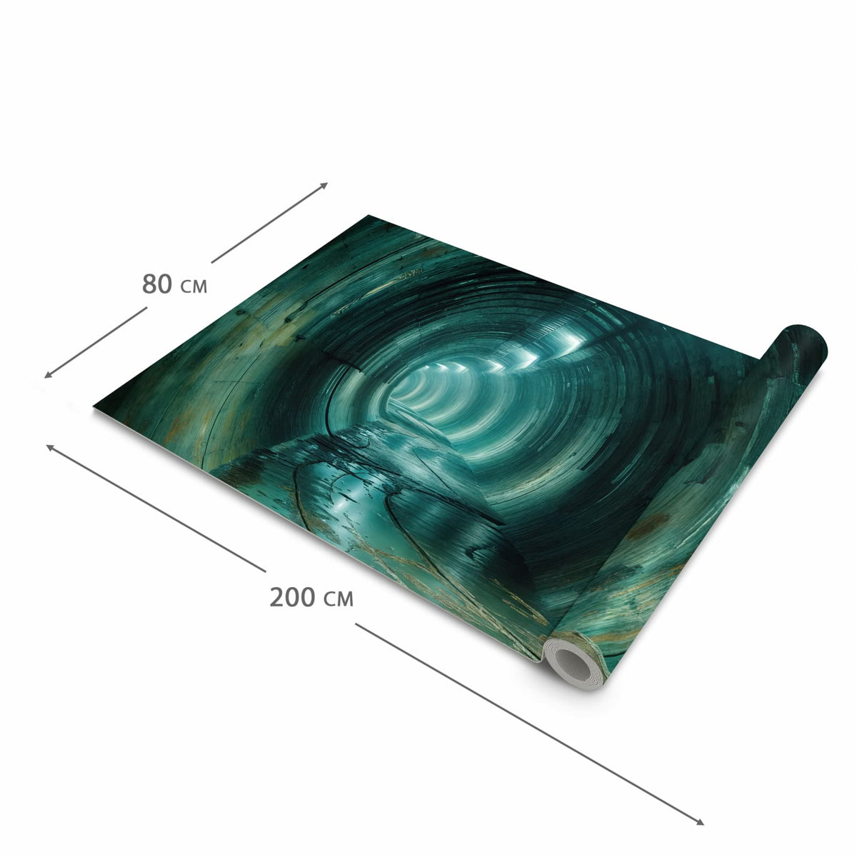 Rutschhemmender Läufer Eingangsbereich mit Motiv Verlassener Tunnel in der Grösse 60x90 cm