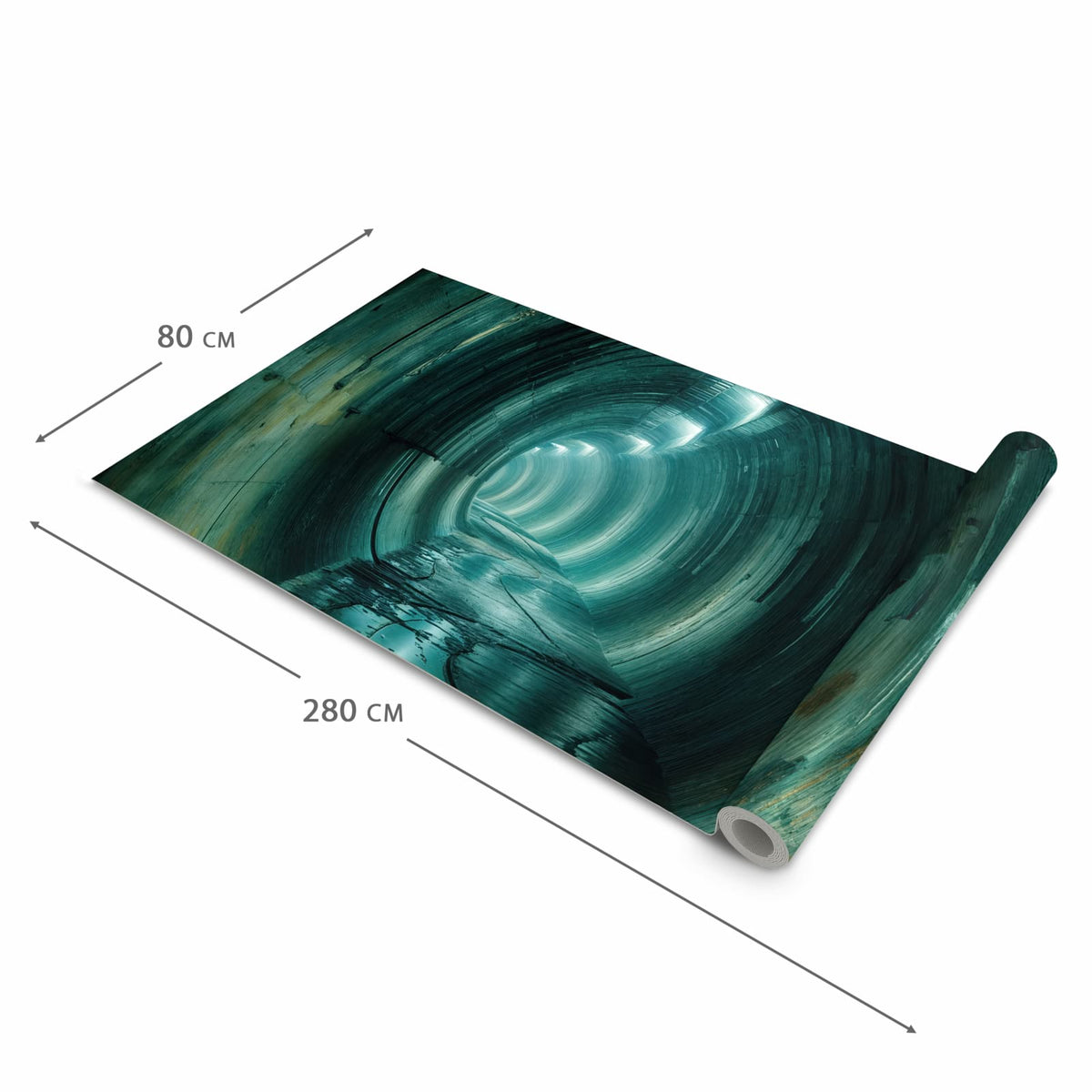 Dünner Küchenteppich mit Motiv Verlassener Tunnel in der Grösse 60x90 cm - angenehme Haptik