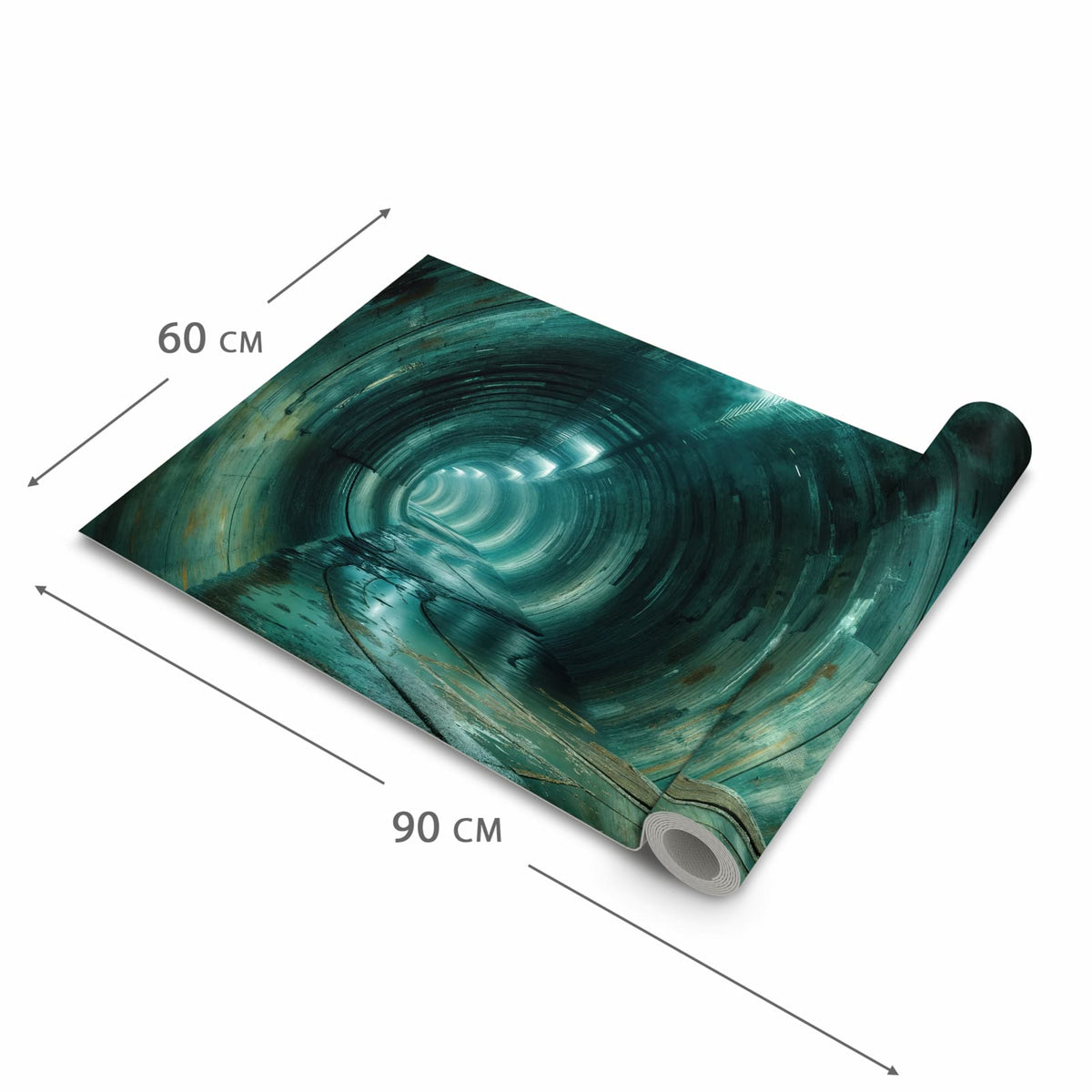 Komfortabler langer Teppich mit Motiv Verlassener Tunnel in der Grösse 60x90 cm
