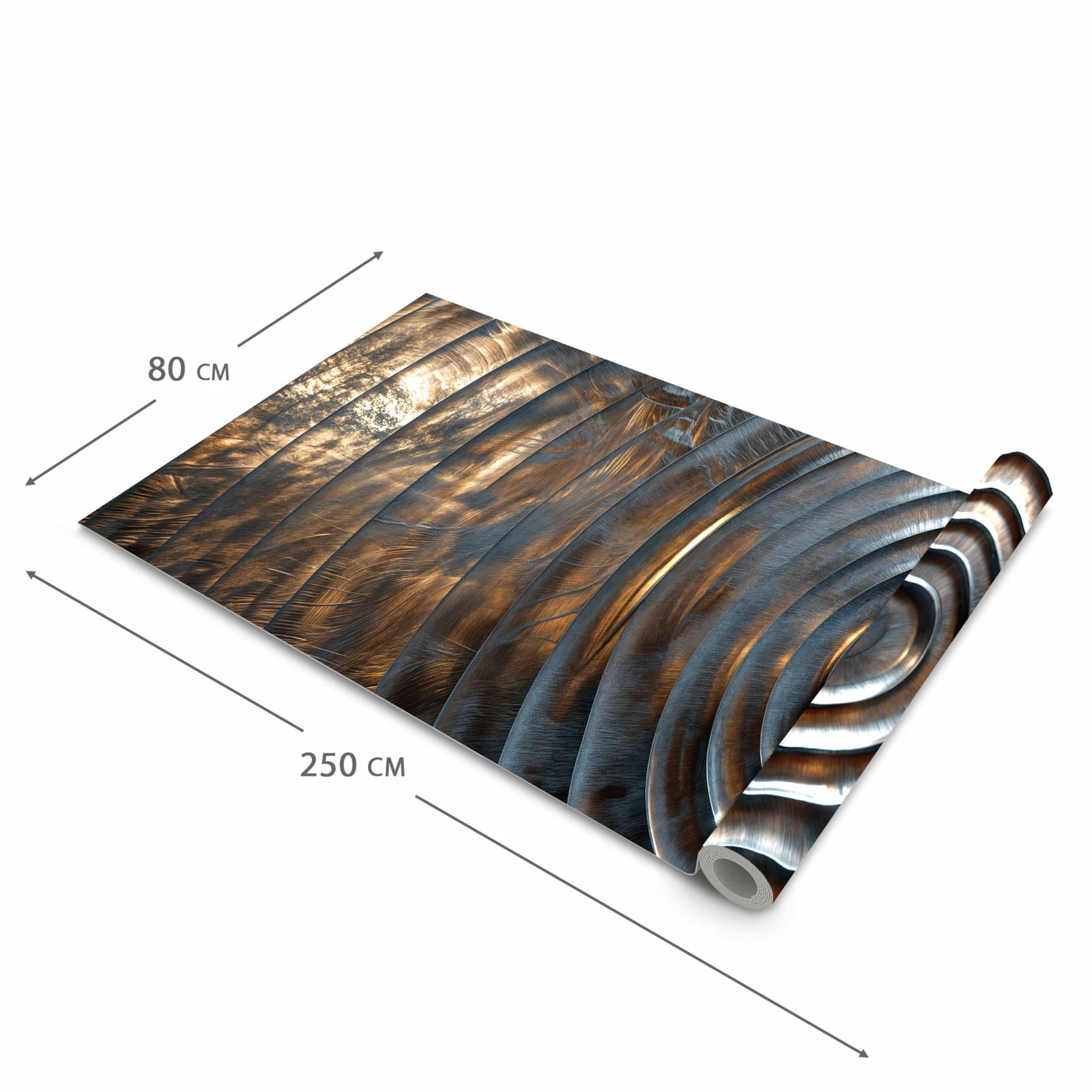 Geräuschdämpfender Läufer für die Küche mit Motiv Metallische Spiralen in der Größe 60x90 cm