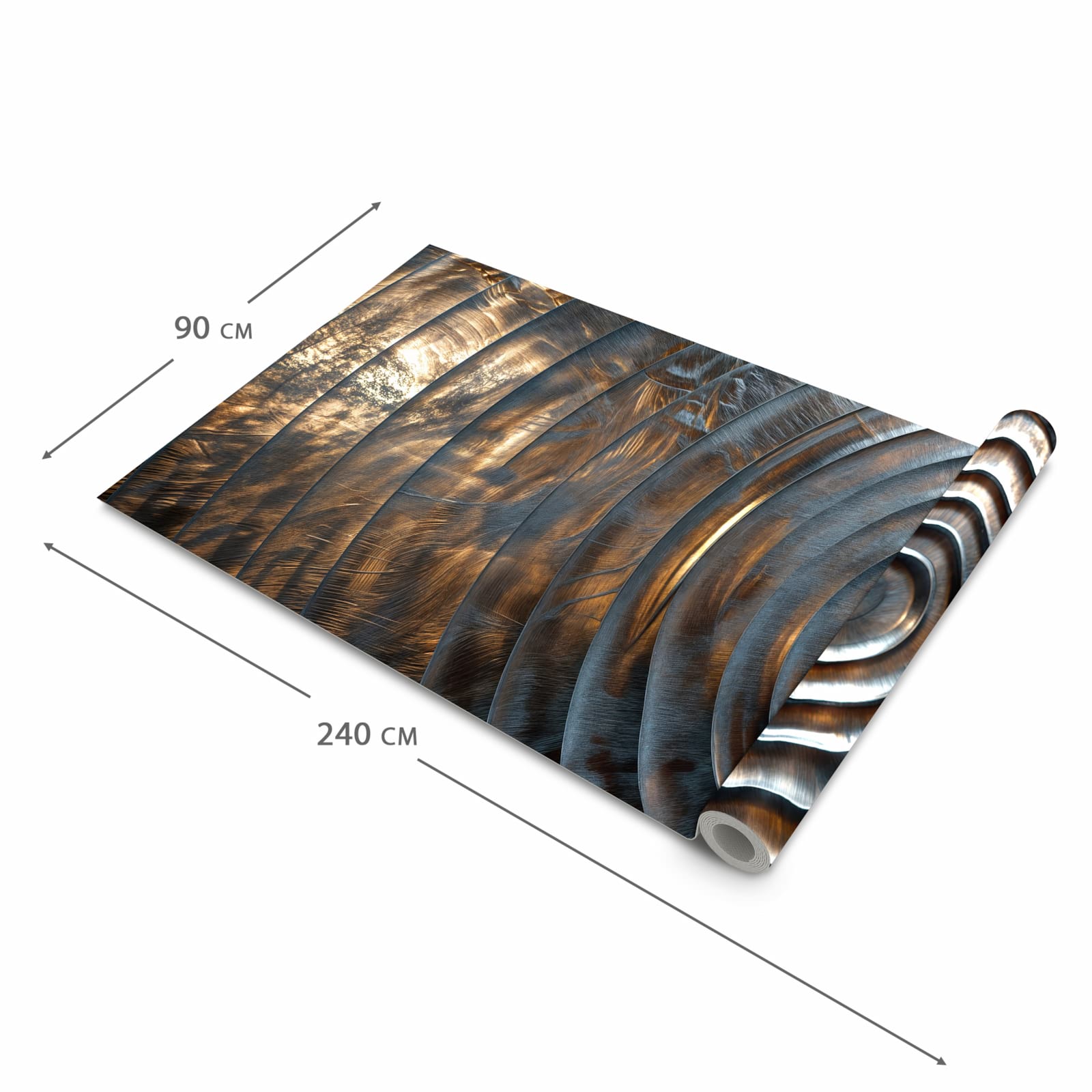 Wasserabweisender Küchenvorleger mit Motiv Metallische Spiralen in der Grösse 60x90 cm