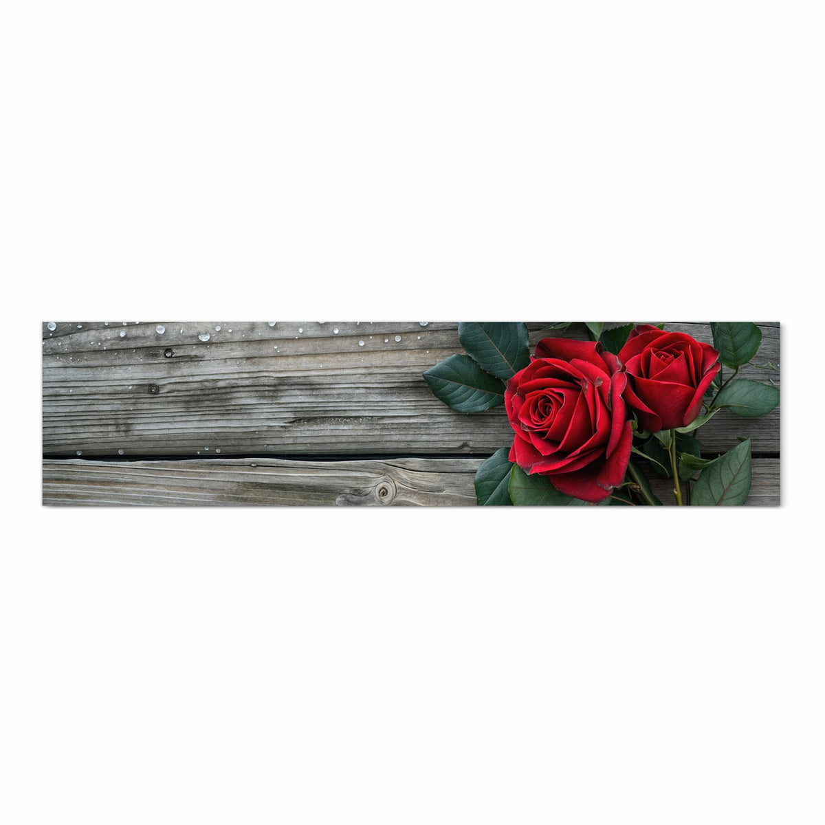 Formstabiler Küchenteppich mit Motiv Romantische Rosenherzen in Frontansicht