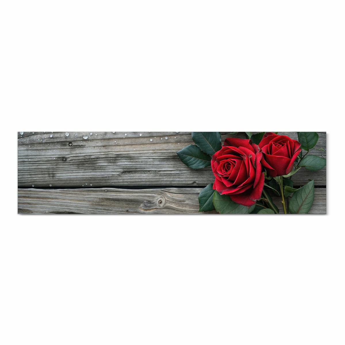 Küchenteppich mit Motiv Romantische Rosenherzen in Frontansicht für optimalen Trittkomfort