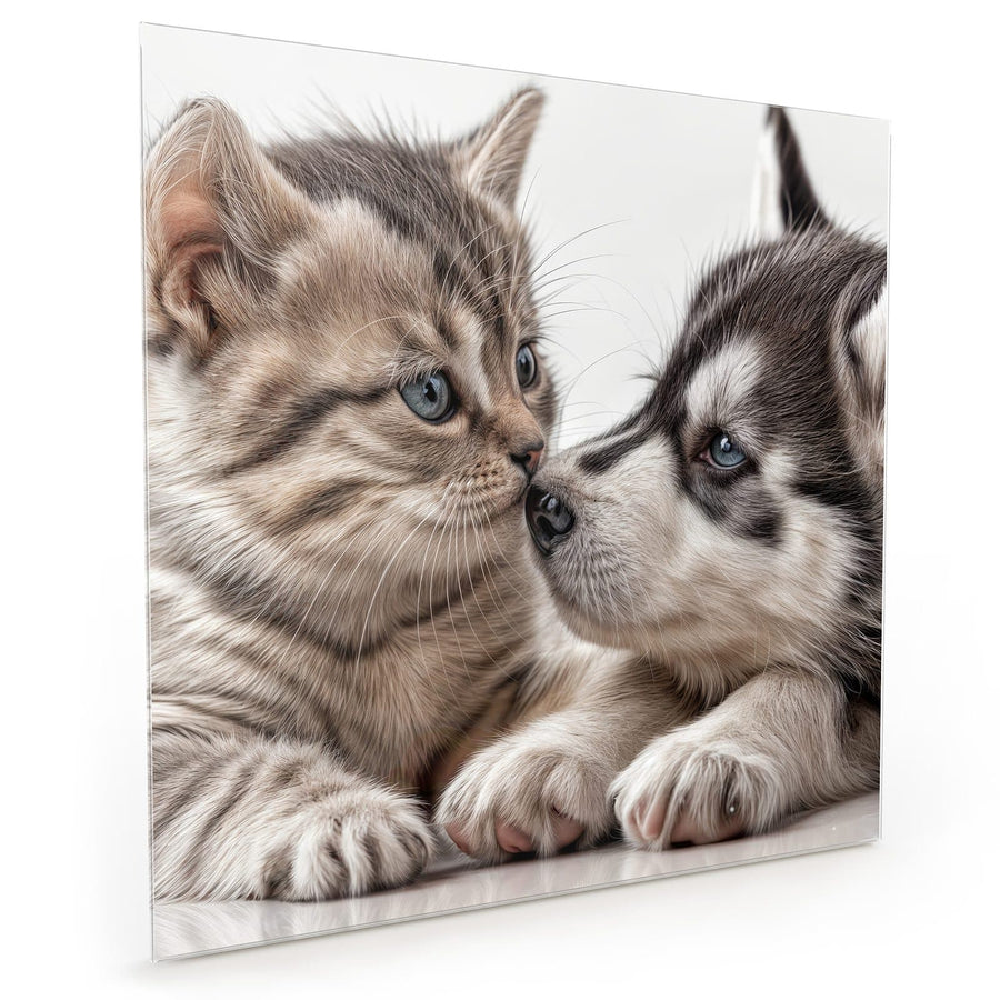 Maße Küchenrückwand Husky und Kätzchen aus Glas