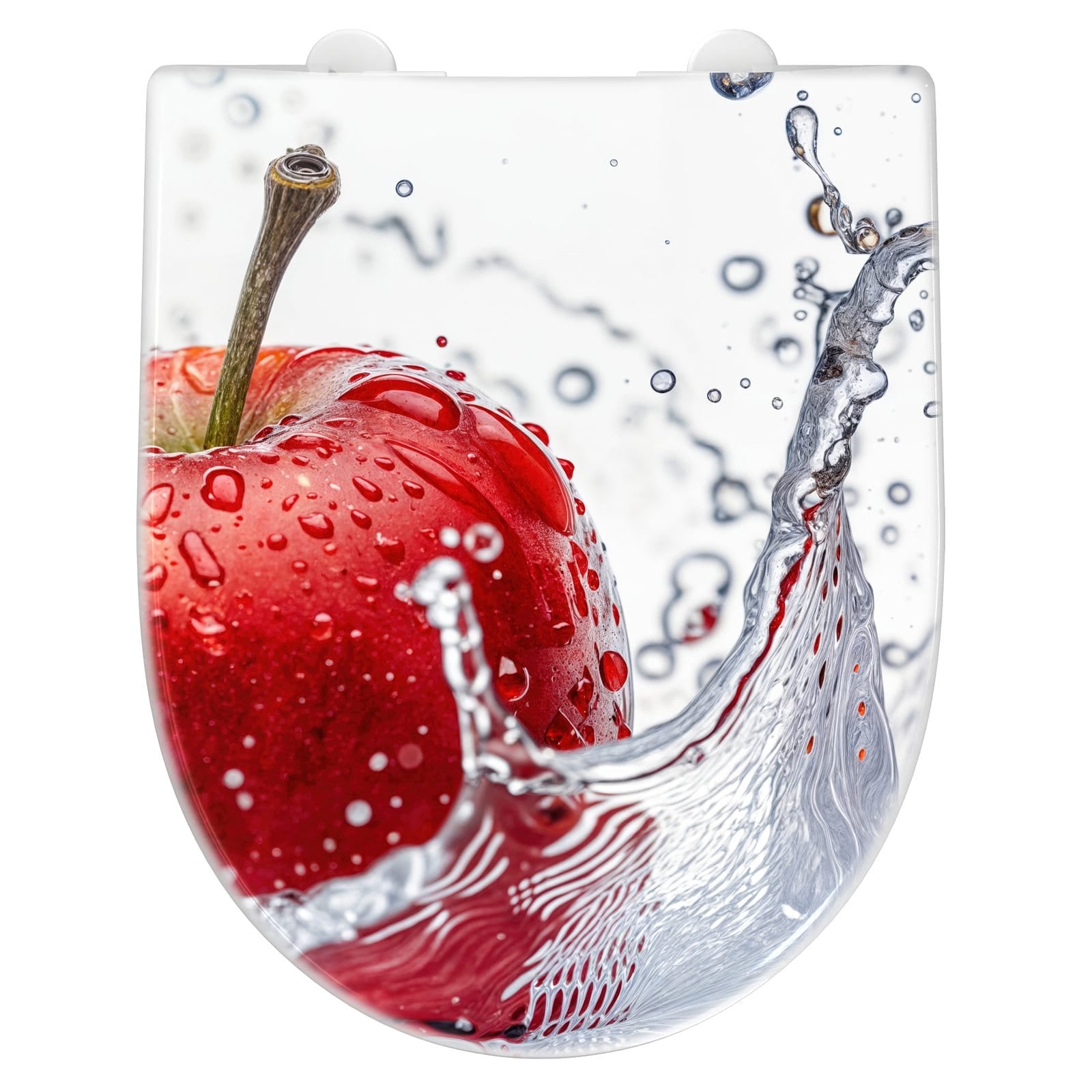 WC-Sitz mit Absenkautomatik Spritzender Apfel