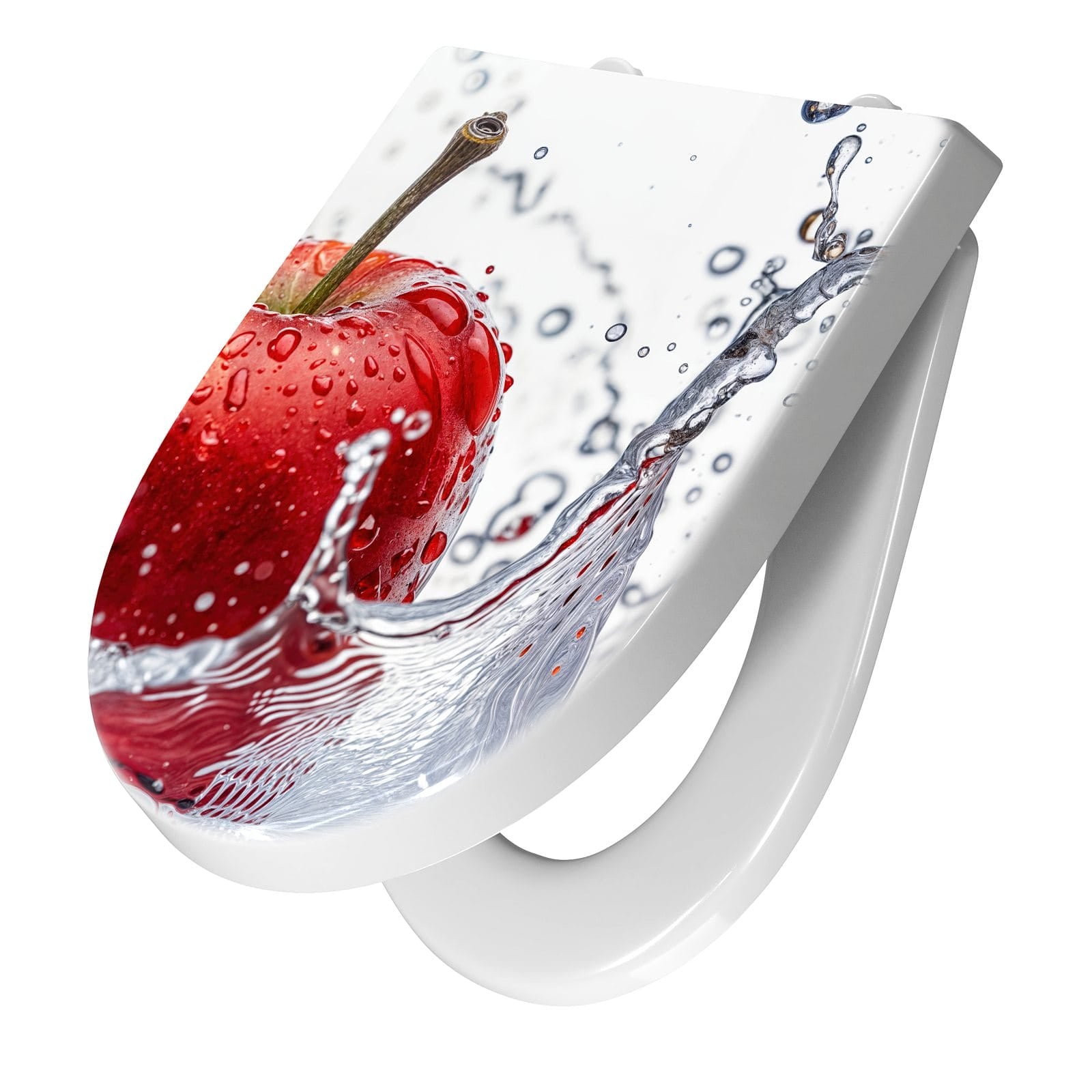 WC-Sitz mit Absenkautomatik Spritzender Apfel