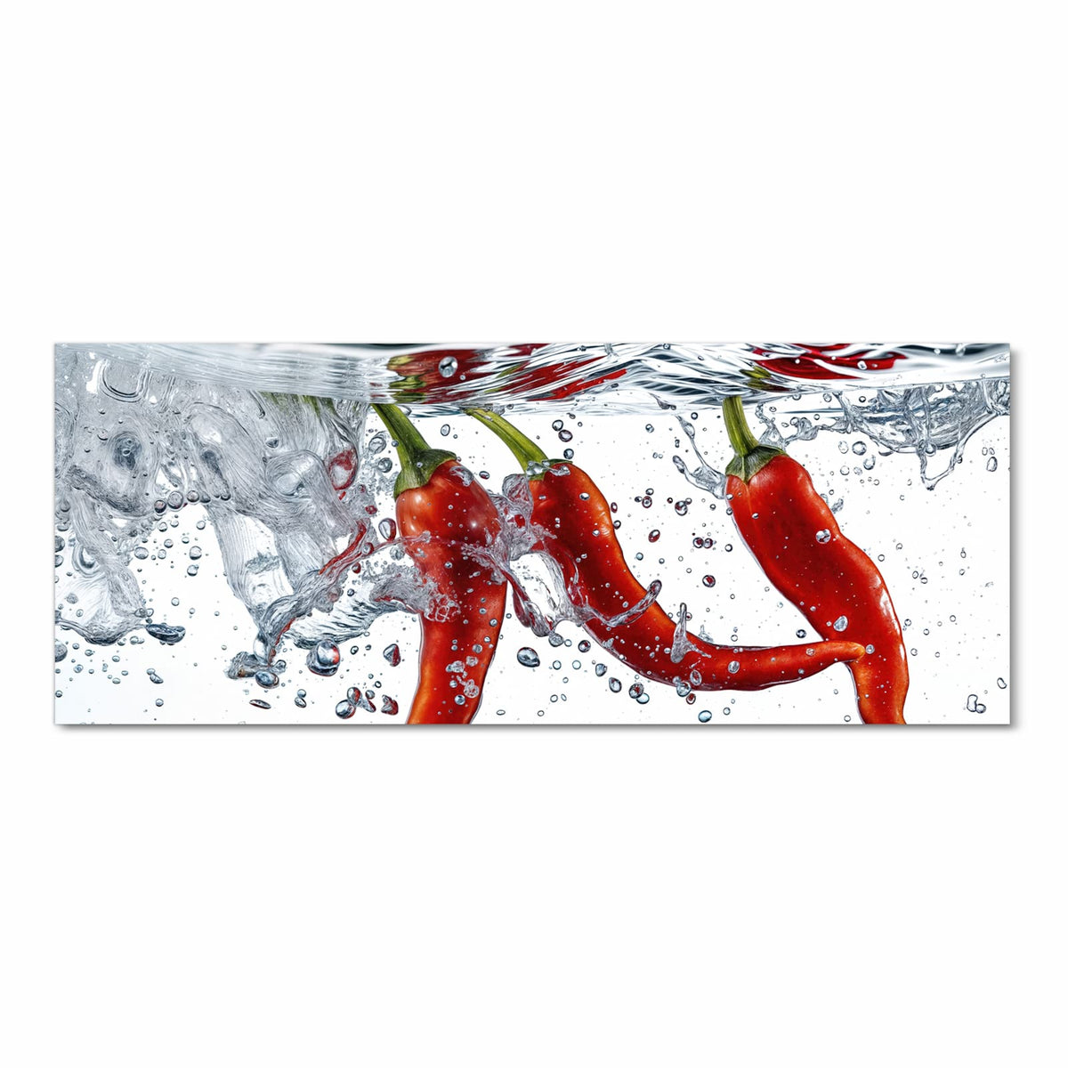 Langlebiger Läufer für Eingangsbereich mit Motiv Chilis im Wasser in Frontansicht
