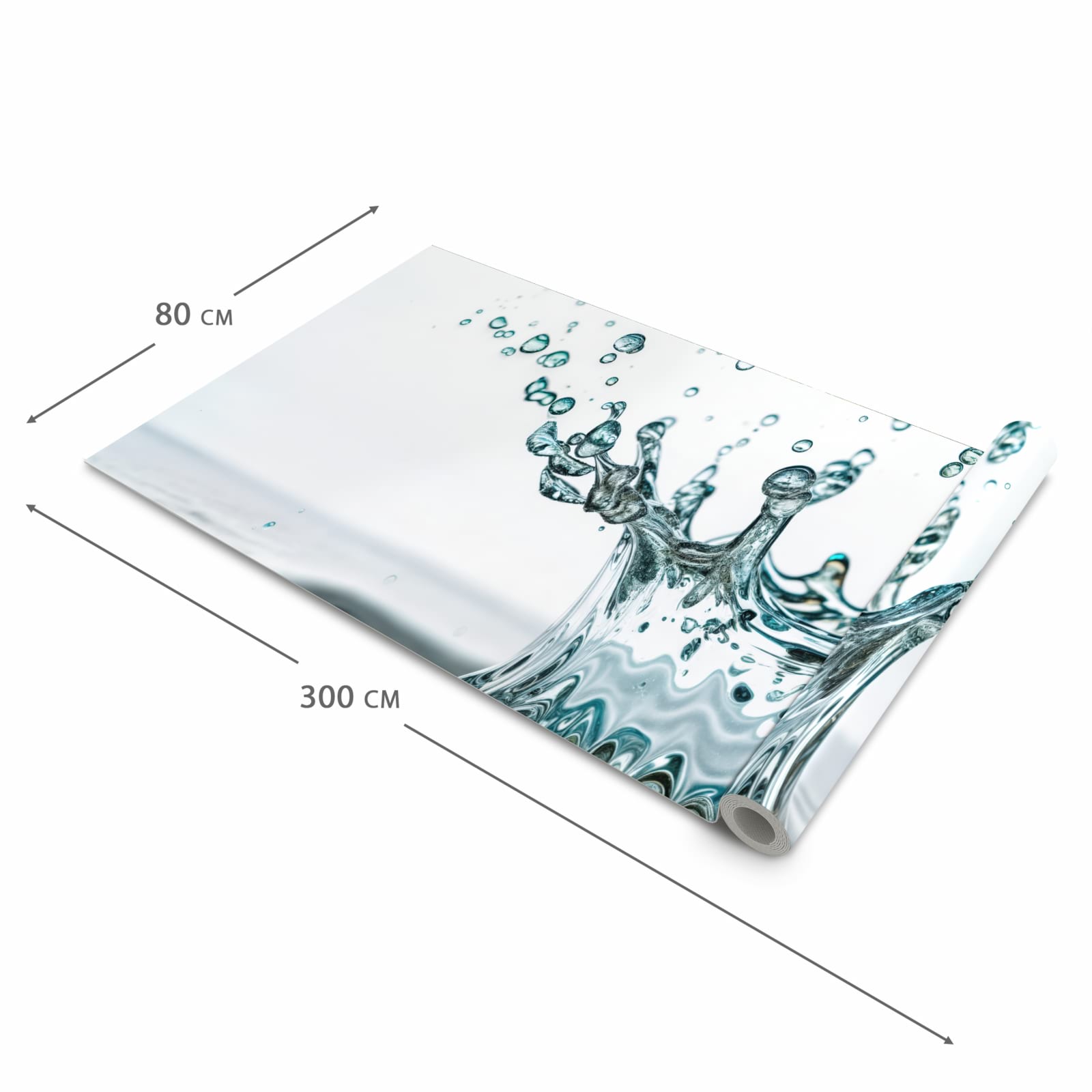 Langlebiger Küchenläufer mit Motiv Wassertropfen Splash in der Grösse 60x240 cm