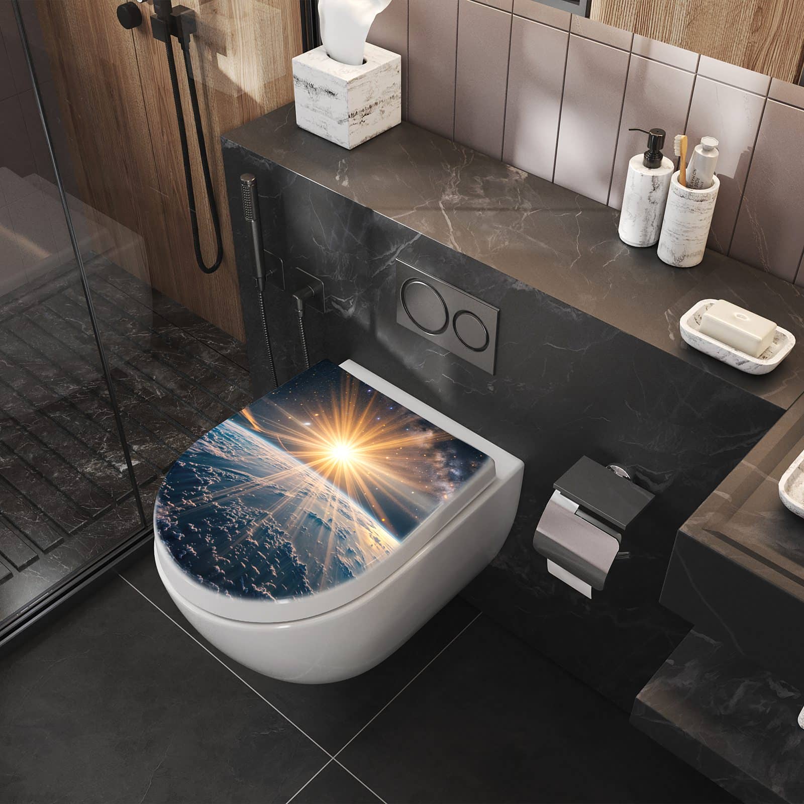 WC-Sitz mit Absenkautomatik Erde von Sonnenaufgang