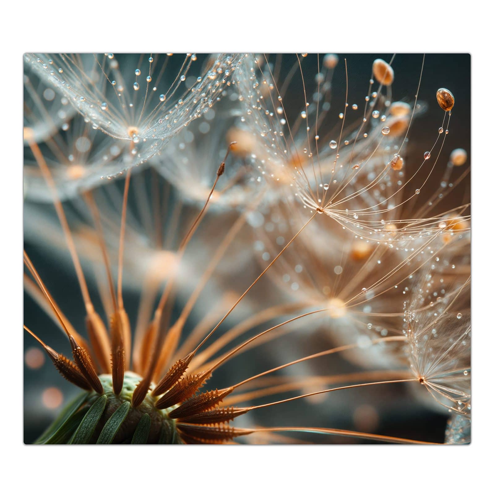 1-teilige Abdeckplatten für Ceranfeld mit Pusteblumenperlen-Motiv in der Frontansicht #grösse_1-Teilig (60x52cm)