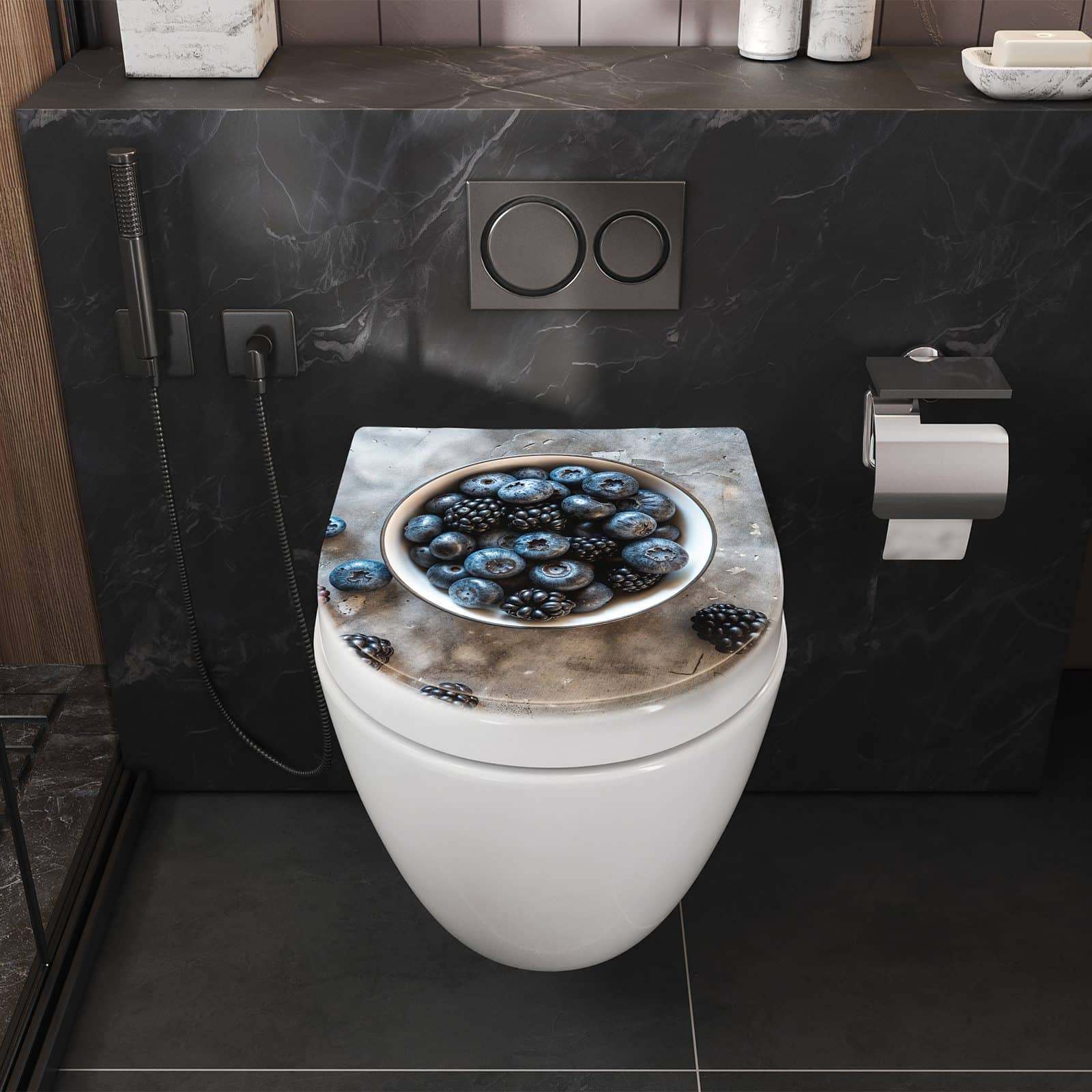 WC-Sitz mit Absenkautomatik Heidelbeeren Brombeeren