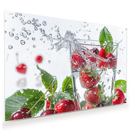 Wandbild mit dem Motiv Erdbeeren und Kirschen