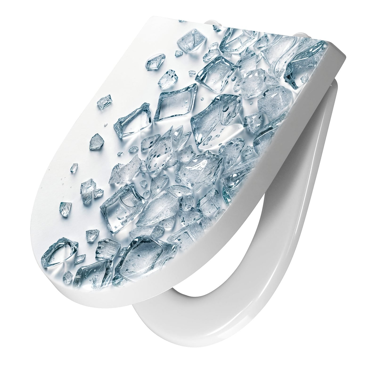 WC-Sitz mit Absenkautomatik Eiswürfel Haufen